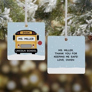 Best Bus Driver Personalized Square Photo Ornament- 2.75 Metal - 2 Sided - 24937-2M