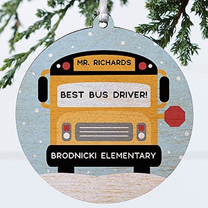 Best Bus Driver Personalized Wood Ornament - 24937-1W