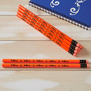 Icons Neon Orange Personalized Pencil Set of 12 - 24944