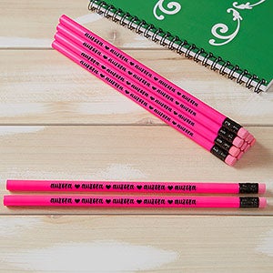 Icons Neon Pink Personalized Pencil Set of 12 - 24945