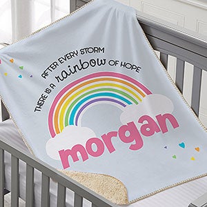 Rainbow Baby Personalized 30x40 Sherpa Baby Blanket - 24963-BS