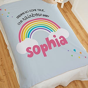 Rainbow Baby Personalized 50x60 Sherpa Blanket - 24963-S