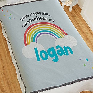 Rainbow Baby Personalized 56x60 Woven Blanket - 24963-A
