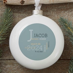 Modern All About Baby Boy Personalized Deluxe Ornament- 4 3D Disc- 1 Sided - 24981-D