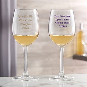 Personalized Vinyl 12 oz Rose Wine Glass