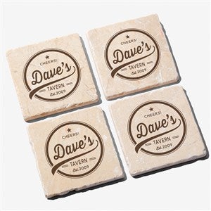 Brewing Co. Personalized Tumbled Stone Coaster Set - 25001