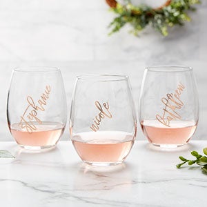 Rose Gold Wine Tumbler, Custom Wine Glasses, Personalize Wine