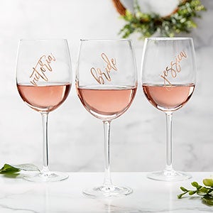 Vinyl Personalized Rosé Wine Glass - 25003-R
