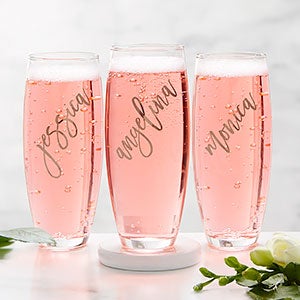 Personalized Vinyl Stemless Rose Champagne Flute - 25005-S