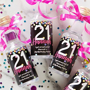 Birthday Confetti Personalized Mini Bottle Liquor Labels - 25007