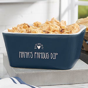 Made With Love Personalized Square Baker - Navy - 25035N-C