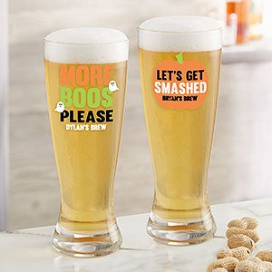 Lets Get Smashed Personalized Halloween Pilsner Glass - 25063-P
