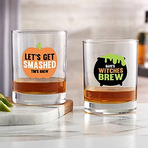 Lets Get Smashed Halloween Personalized Whiskey Glass - 25064-D