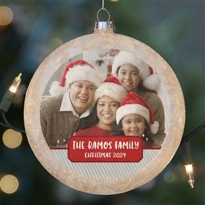 Christmas Photo Lightable Frosted Glass Ornament - 25068