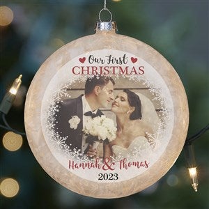 Our First Christmas Lightable Frosted Glass Ornament - 25071