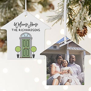 Front Door Welcome Personalized Photo Ornament- 3.75