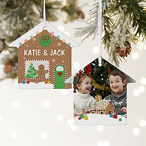 Gingerbread House Personalized Photo Ornament - Matte - 25079-2L