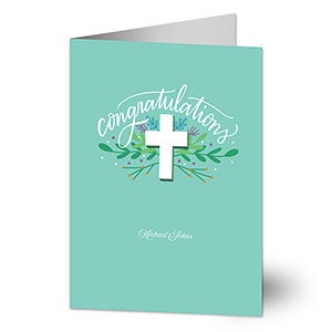 Congratulations Botanical Cross Greeting Card - 25086