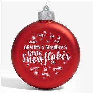Our Little Snowflakes Personalized LED Red Glass Ornament - 25145