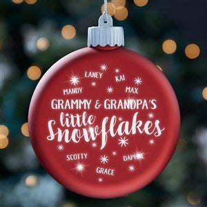Our Little Snowflakes Personalized LED Red Glass Ornament - 25145