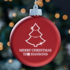 Holiday Greetings Personalized LED Red Glass Ornament - 25146