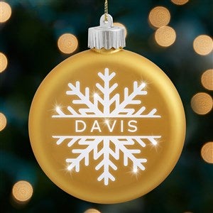 Snowflake Name Personalized LED Gold Glass Ornament - 25147-GD