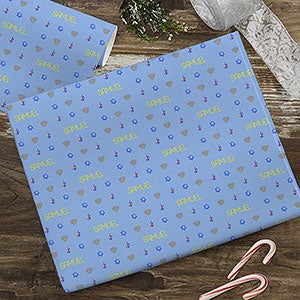 Hanukkah Traditions Personalized Wrapping Paper Roll - 18ft Roll - 25203-L