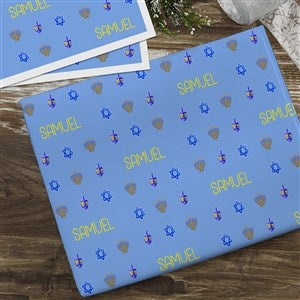 Hanukkah Traditions Personalized Wrapping Paper Sheets - 25203-S