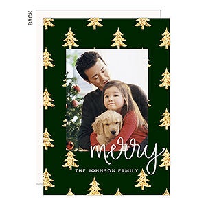 Merry Christmas Trees Photo Card - 25207