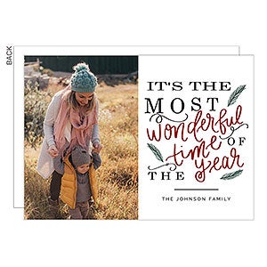 Most Wonderful Time Christmas Photo Card - Premium - 25208-P