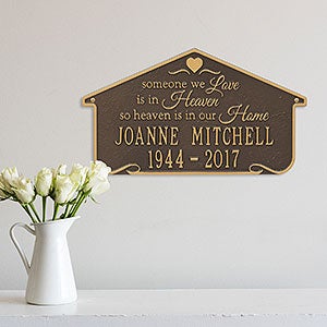 Heavenly Home Personalized Memorial Wall Plaque - Bronze & Gold - 25226D-OG