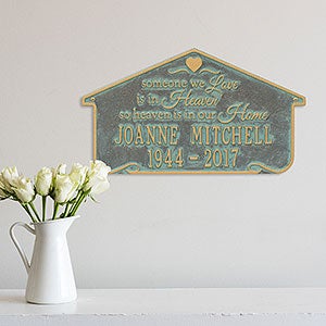Heavenly Home Personalized Memorial Wall Plaque - Bronze & Verdi - 25226D-BV