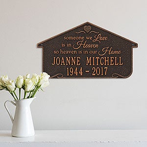 Heavenly Home Personalized Memorial Wall Plaque - Oil Rubbed Bronze - 25226D-OB