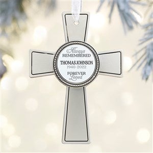 In Memory Personalized Metal Cross Ornament - 25236
