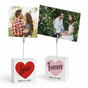 Sweethearts Personalized Photo Clip Holder Block - 25238