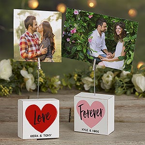 Sweethearts Personalized Photo Clip Holder Block - 25238