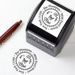 Flowers & Butterflies philoSophies® Self-Inking Address Stamp - 25267