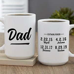 Established Personalized Coffee Mug For Dad 15 oz.- White - 25275-L