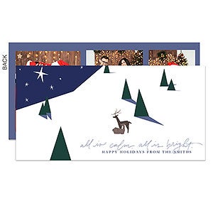 All Is Bright 5 Photo Personalized Christmas Postcards - 25279 All Is Bright 5 Photo Personalized Christmas Postcards - 25279