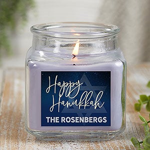 Hanukkah Personalized 10 oz. Lilac Candle Jar - 25280-10LM
