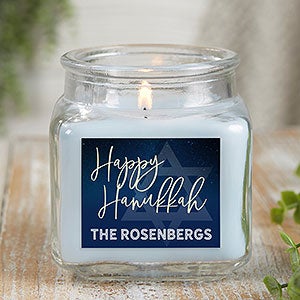 Hanukkah Personalized 10 oz. Linen Candle Jar - 25280-10CW