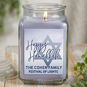 Hanukkah Personalized 18 oz. Lilac Candle Jar - 25280-18LM