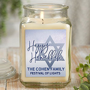 Hanukkah Personalized 18 oz. Vanilla Candle Jar - 25280-18VB