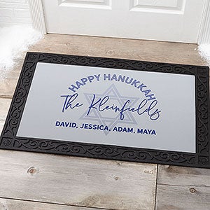 Happy Hanukkah Personalized Doormat- 20x35 - 25281-M