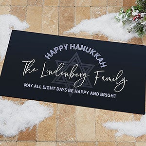 Happy Hanukkah Personalized Oversized Doormat - 24x48 - 25281-O