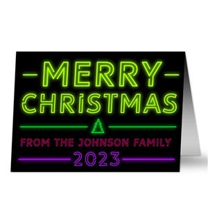 Neon Lights Christmas Card - 25300