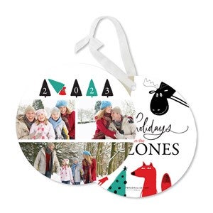 Cute Characters Personalized Ornament Card- Signature - 25308