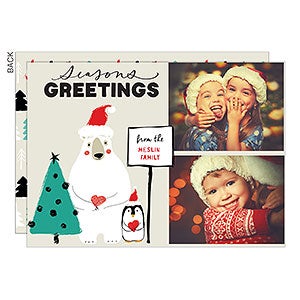 Polar Bear Greetings Christmas Photo Card - 25313