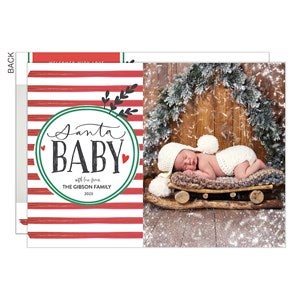 Santa Baby Announcement Photo Christmas Card - 25314