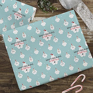 Christmas Polar Bears Personalized Wrapping Paper Roll - 6ft Roll - 25319
